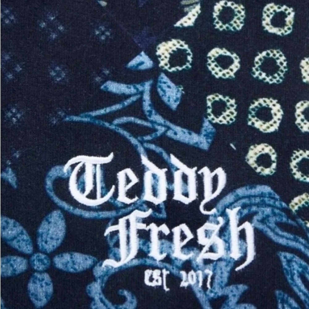 Teddy Fresh Vintage Sold out XS  and Cream Pattern Graphic Hoodie